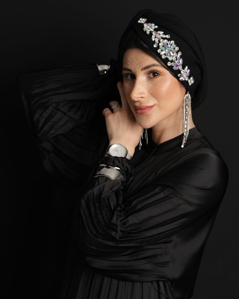 Rich Bone Kristal Taşlı Siyah