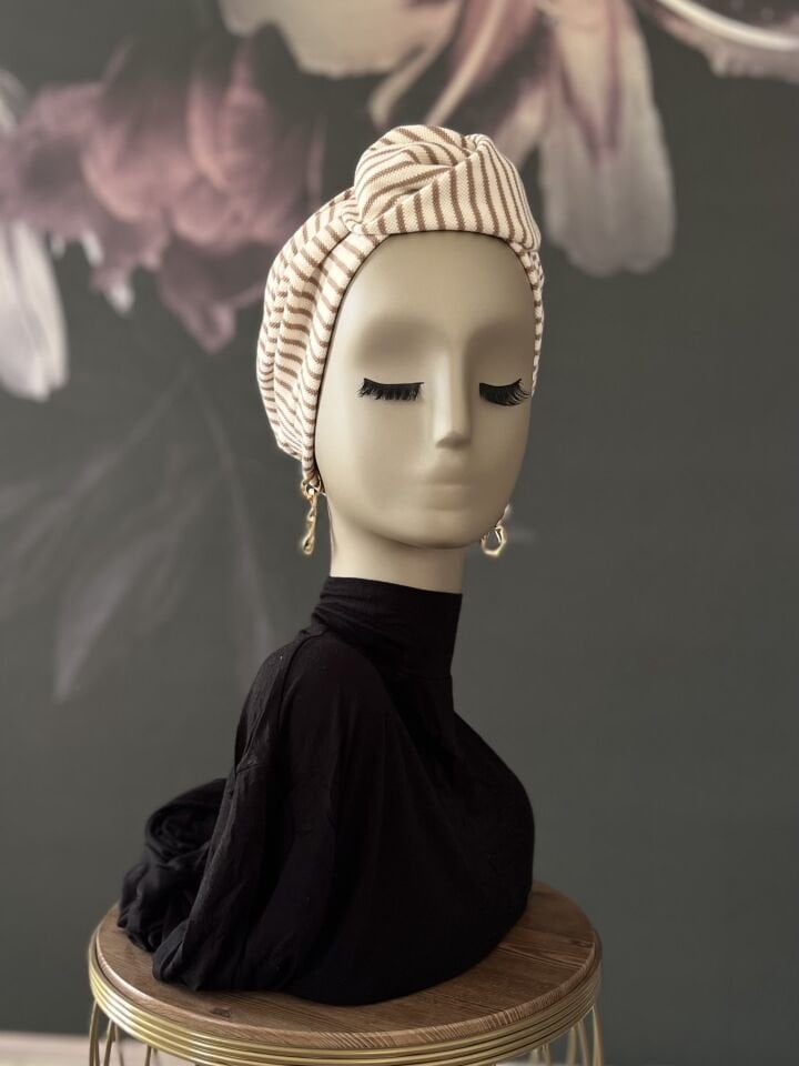 Çizzgi Simya Bone Pamuk Dokulu