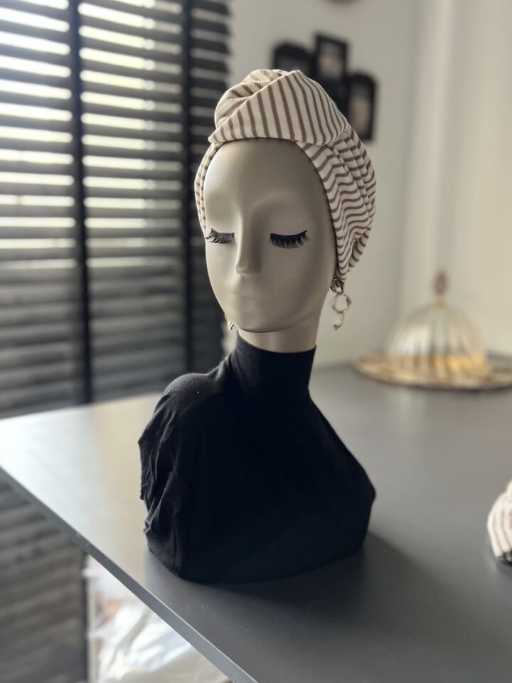 Çizzgi Simya Bone Pamuk Dokulu