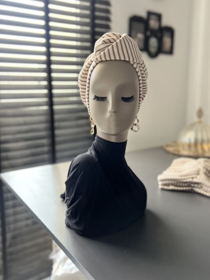 Çizzgi Simya Bone Pamuk Dokulu