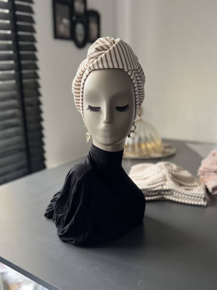 Çizzgi Simya Bone Pamuk Dokulu