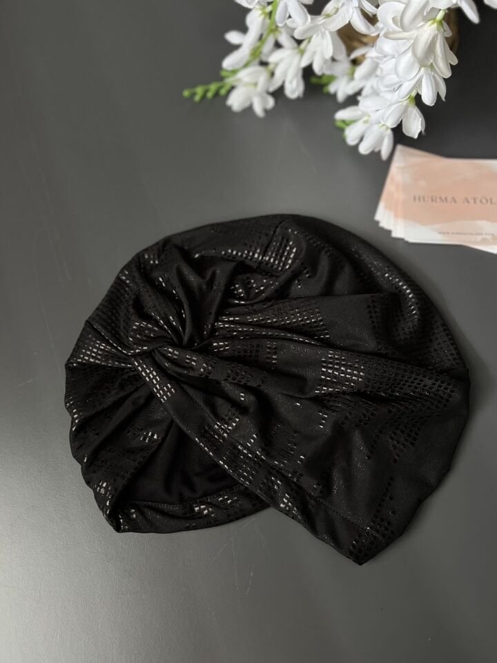 Elegan Bone Siyah Üzeri Minik Blok Desenler