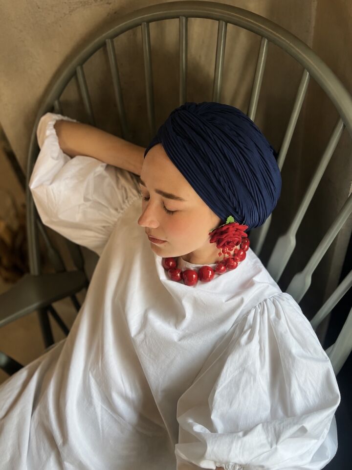 Pilise Lacivert Bone Pamuk Astarlı